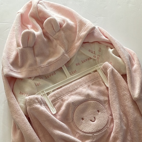 Carter's Other - Carter’s 3 Piece Pink Hooded Jacket Adorable Ears and Sunshine Appliqué Pants